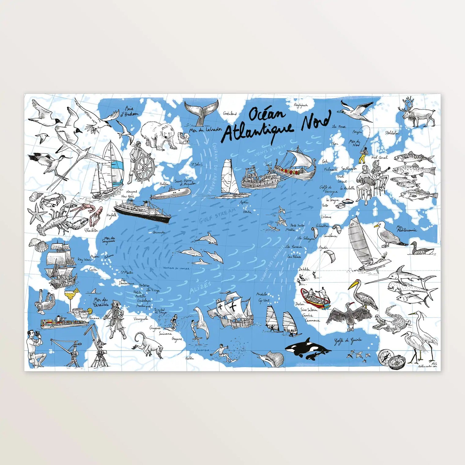 Atlantique Nord - Affiche 60 x 40 cm
