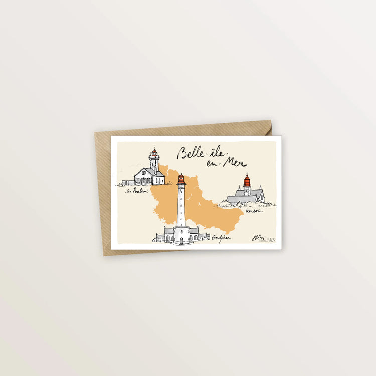 5 cartes postales : croisière dans le Morbihan