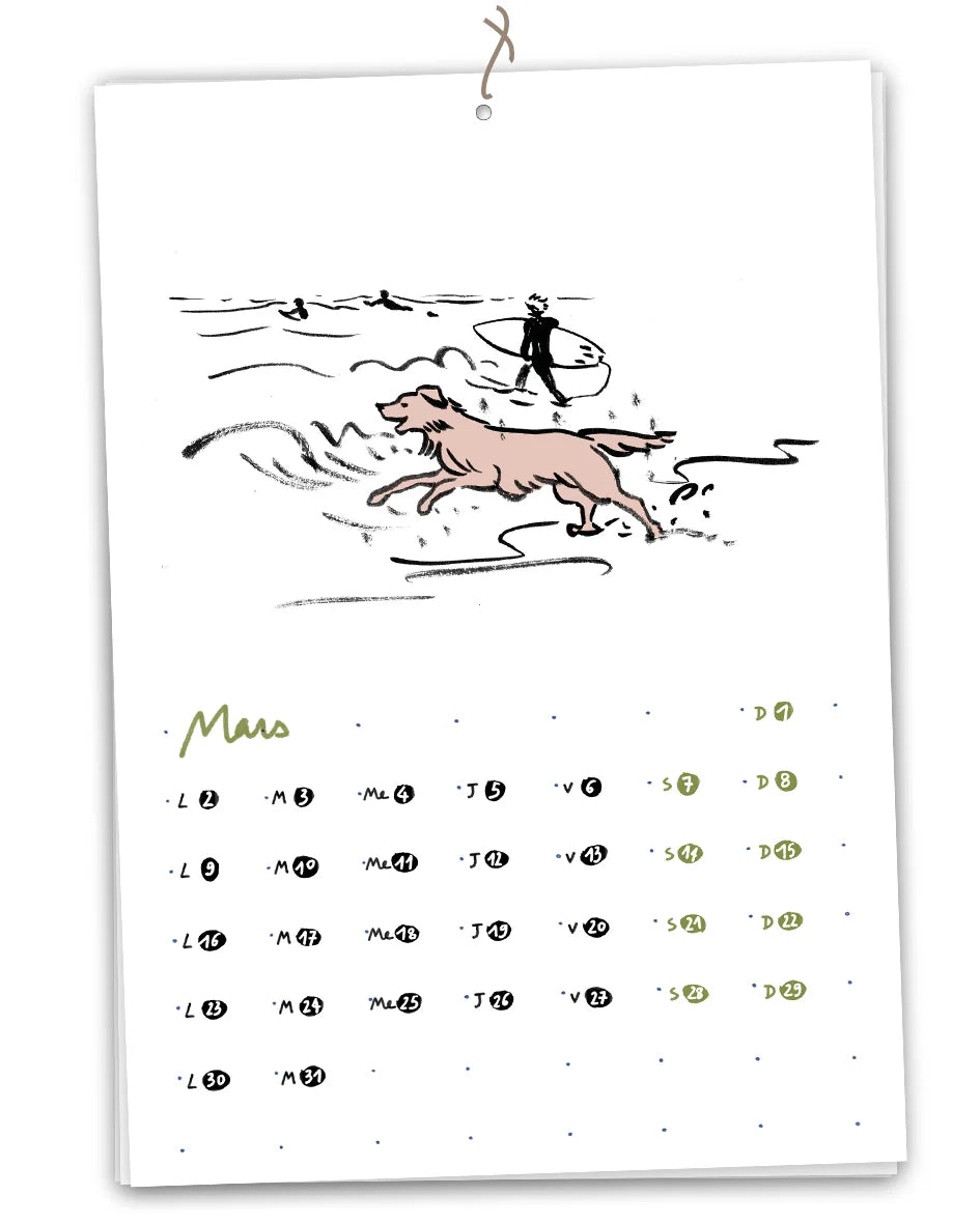 Calendrier 2026 - A la plage
