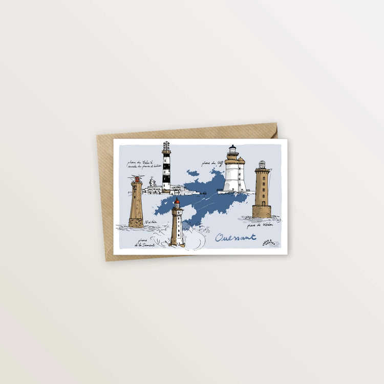5 cartes postales des îles de Ouessant et Molène