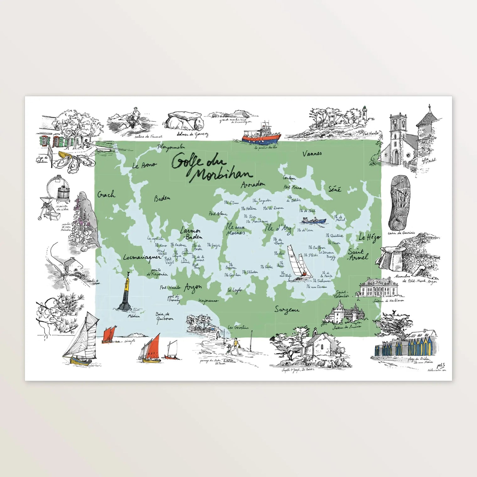 Golfe du Morbihan - Affiche 60 x 40 cm