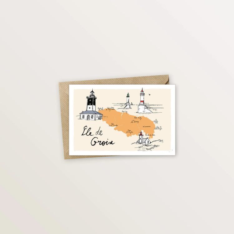 5 cartes postales : virée à Groix