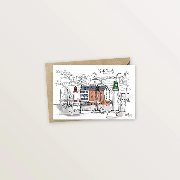 5 cartes postales : virée à Groix