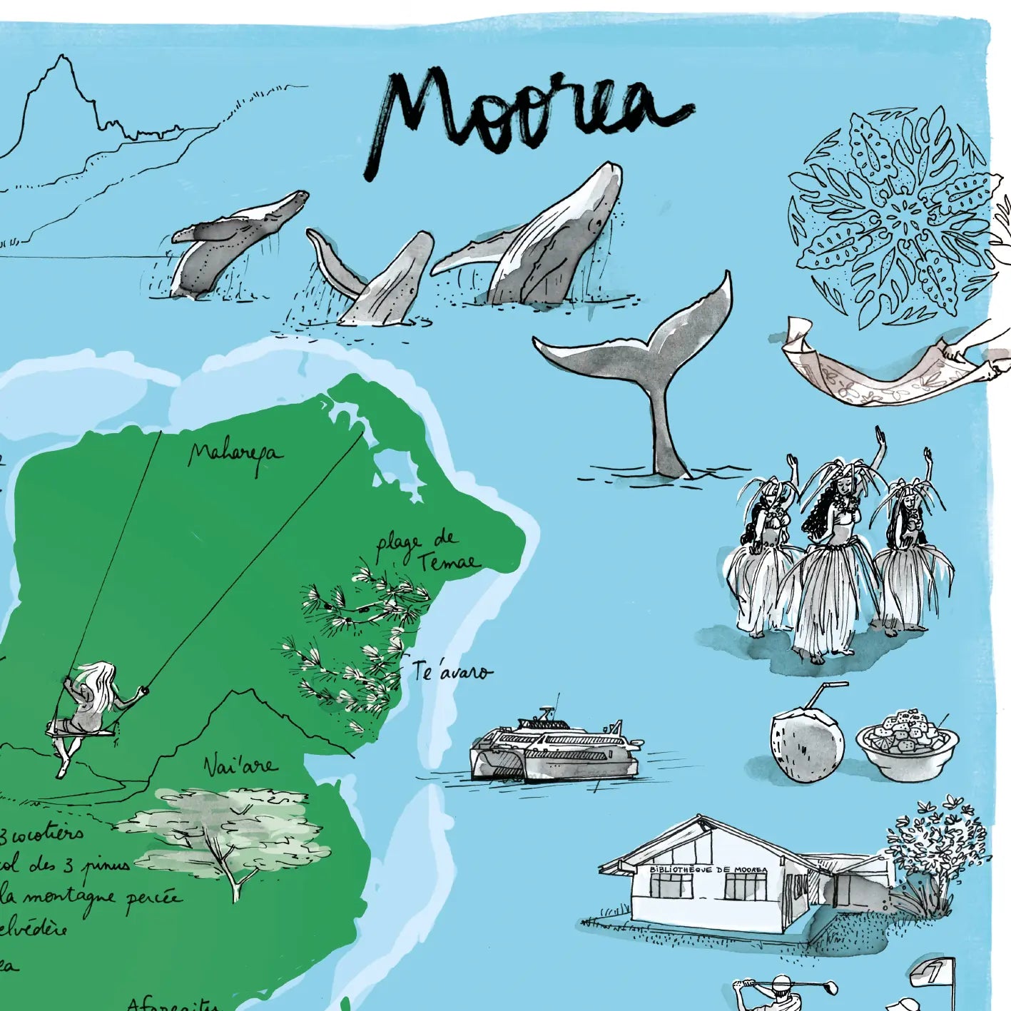Ile de Moorea Affiche - 60 x 40 cm