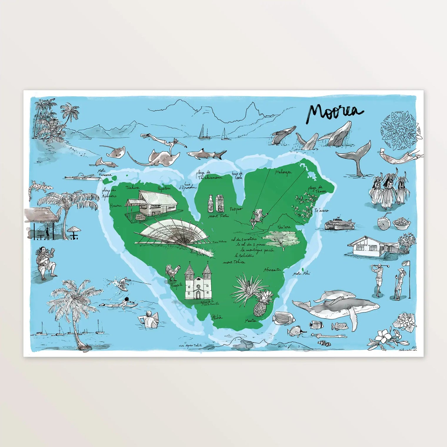 Ile de Moorea Affiche - 60 x 40 cm