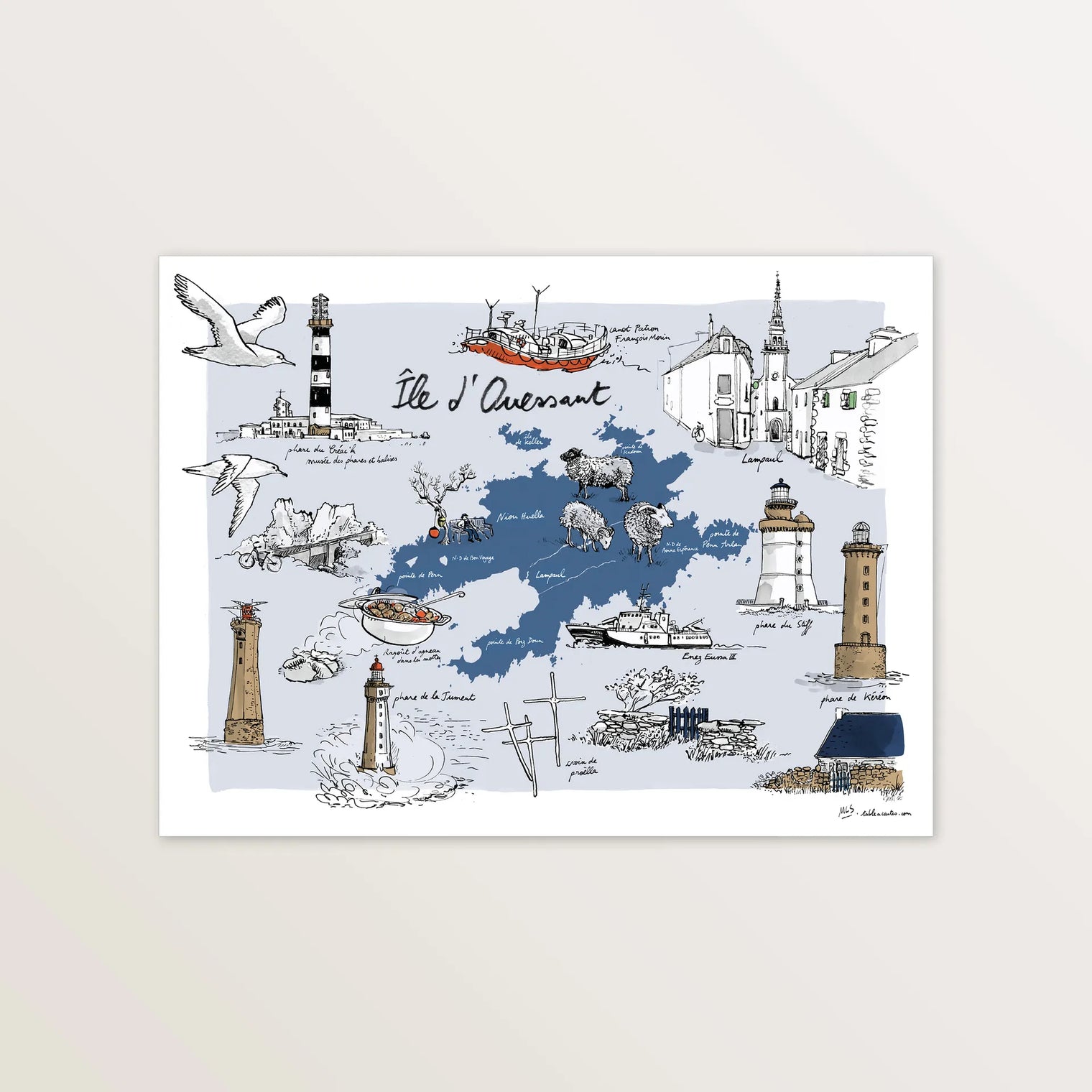 Ile de Ouessant - Affiche 40 x 30 cm