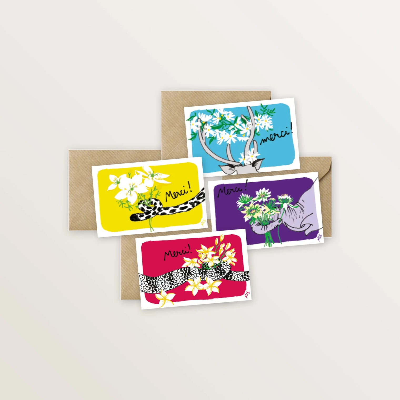 4 mini-cartes - Merci !