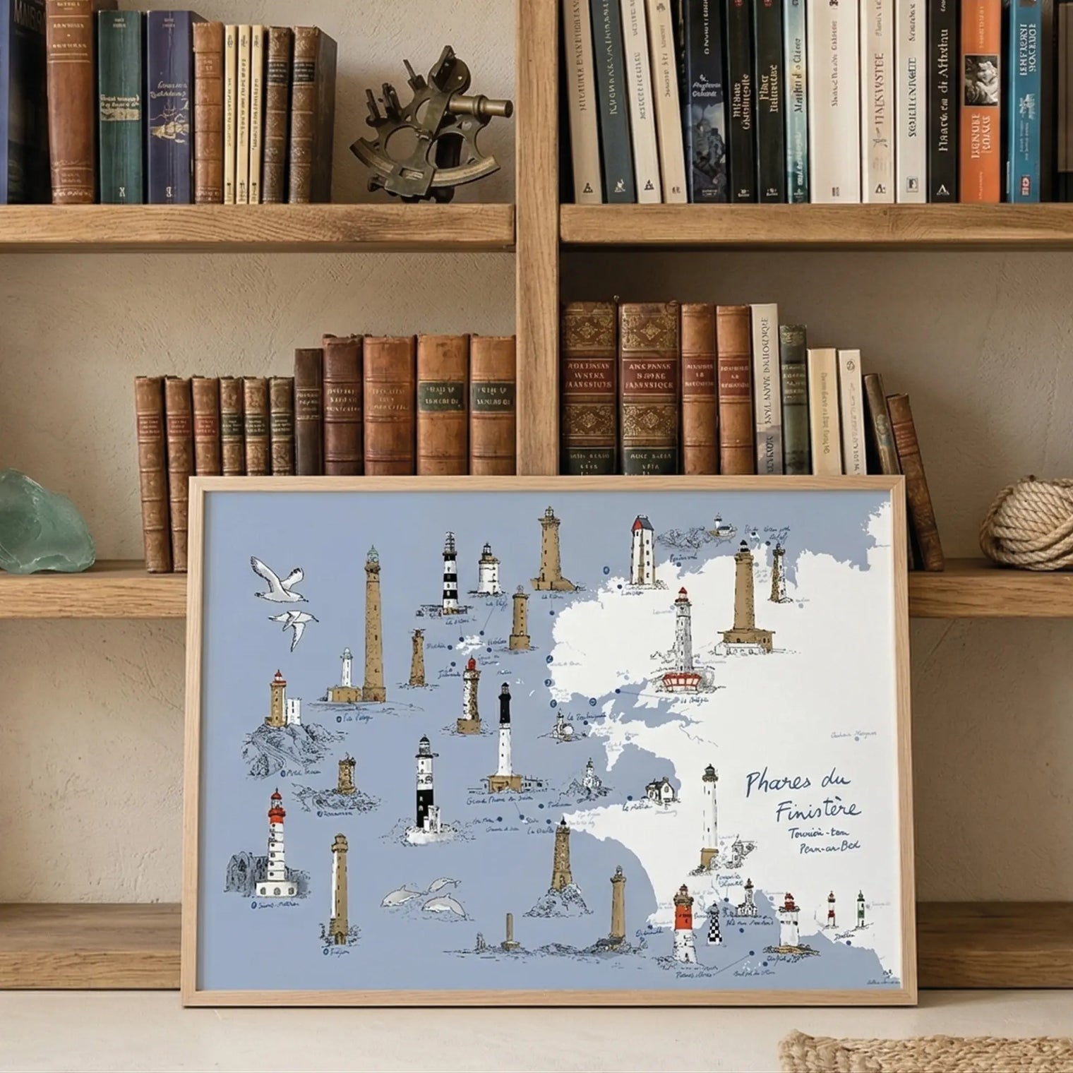 Phares du Finistère - Affiche 60 x 40 cm