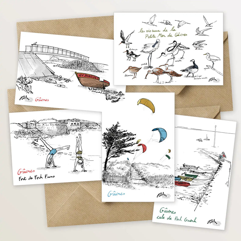 5 cartes postales de la presqu'île de Gâvres
