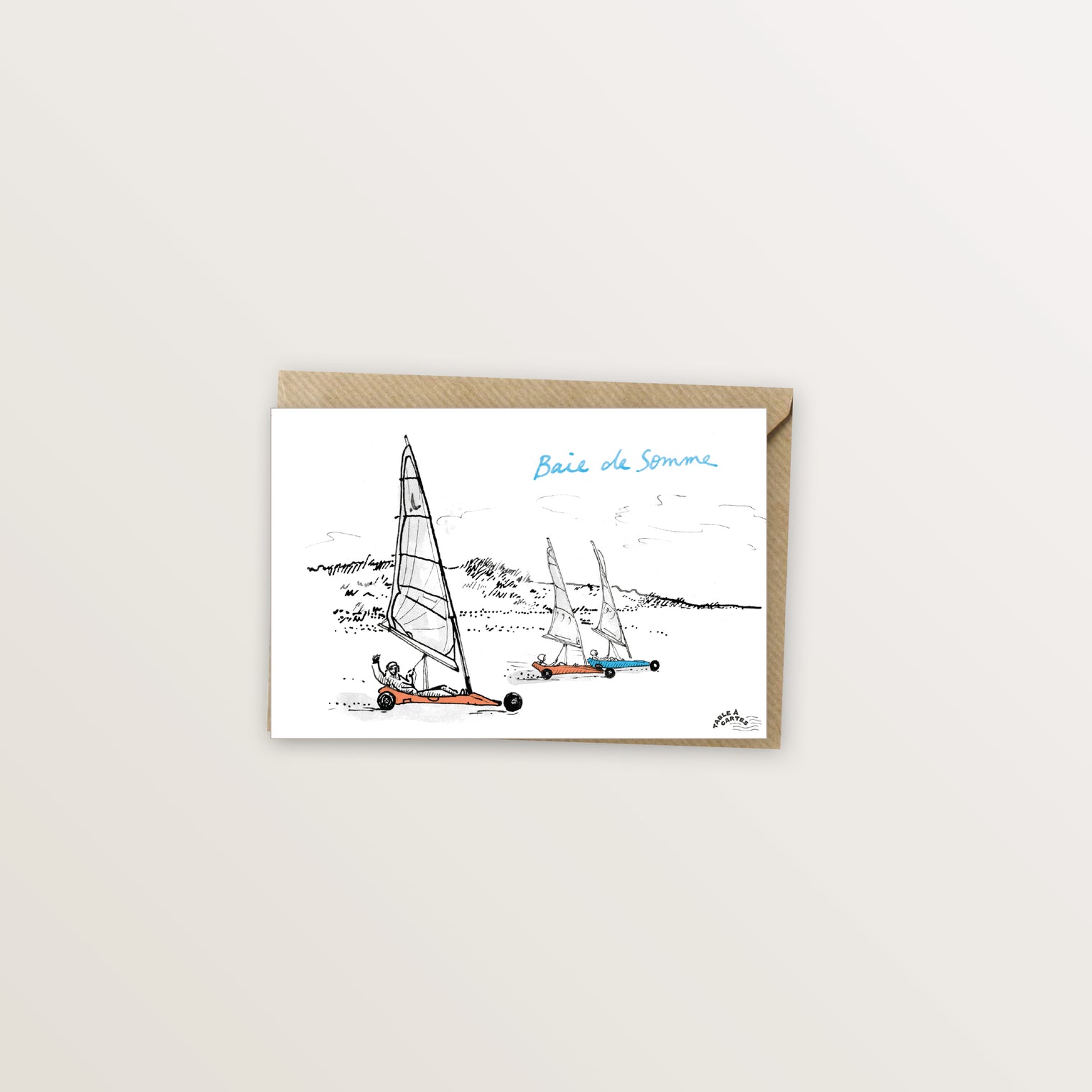 Carte postale Baie de Somme char a voile