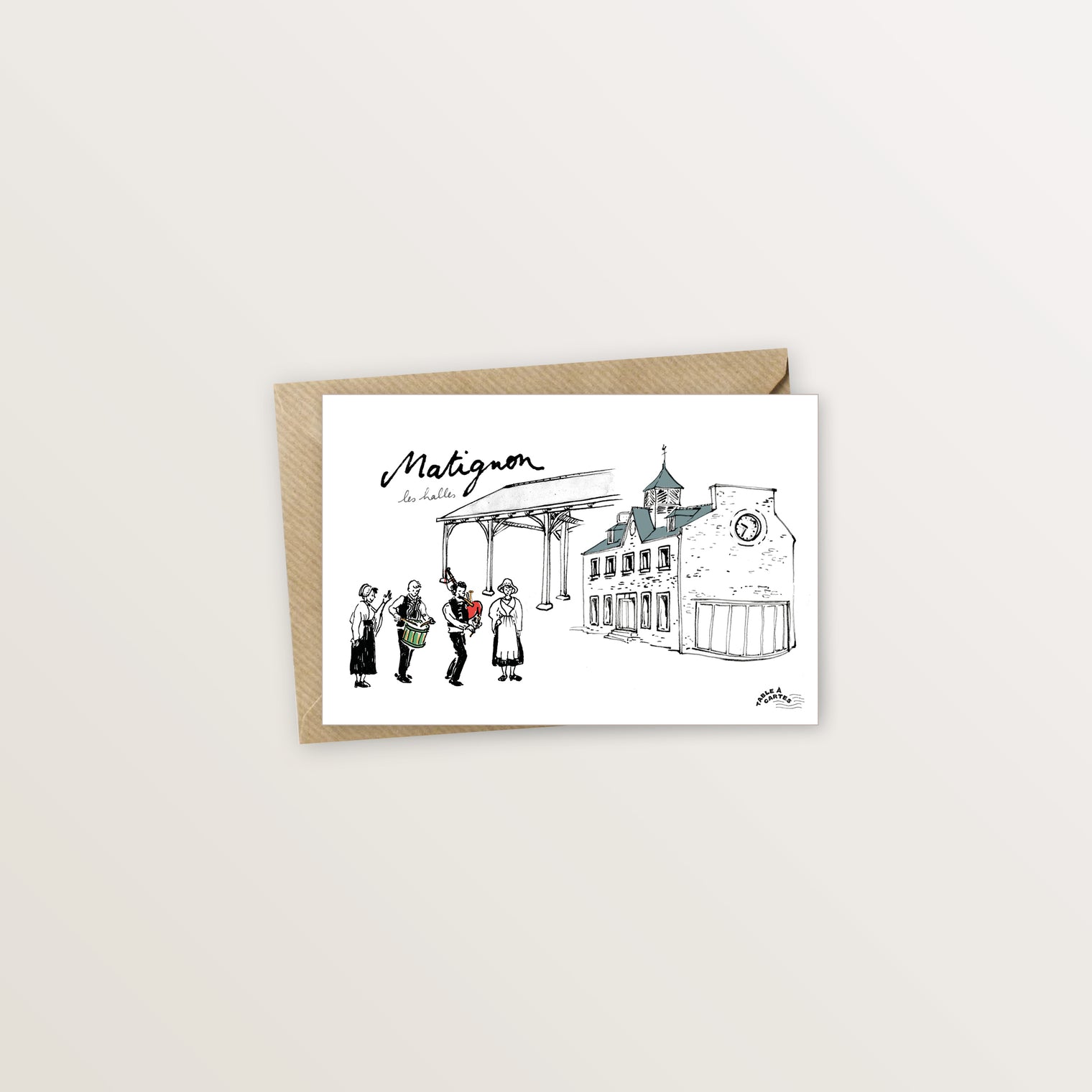 Carte postale Matignon les halles