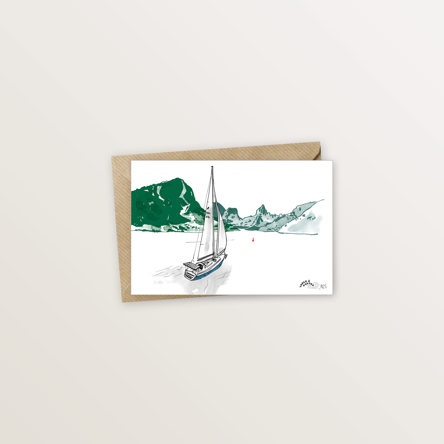 Carte postale Moorea bateau Opunohu
