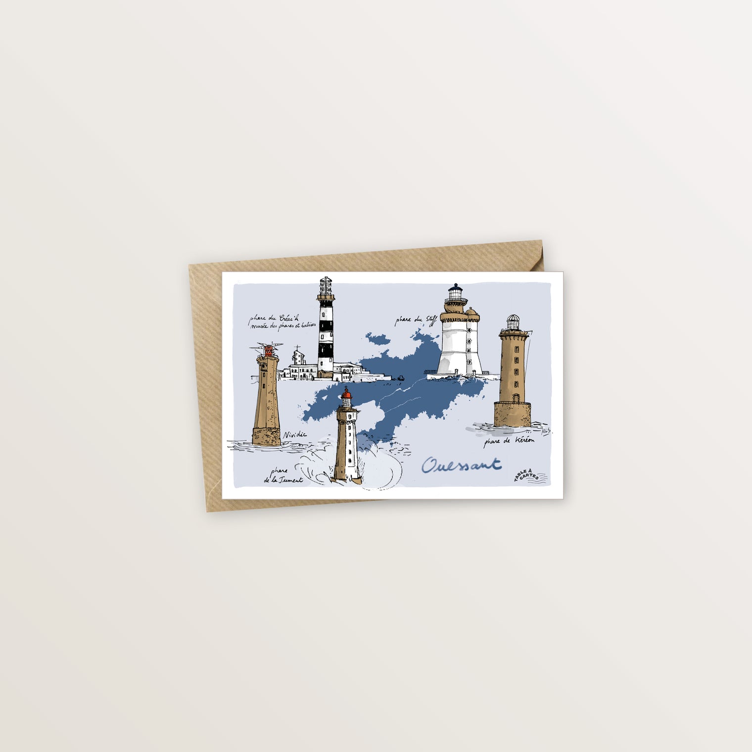 Carte postale Ouessant phares