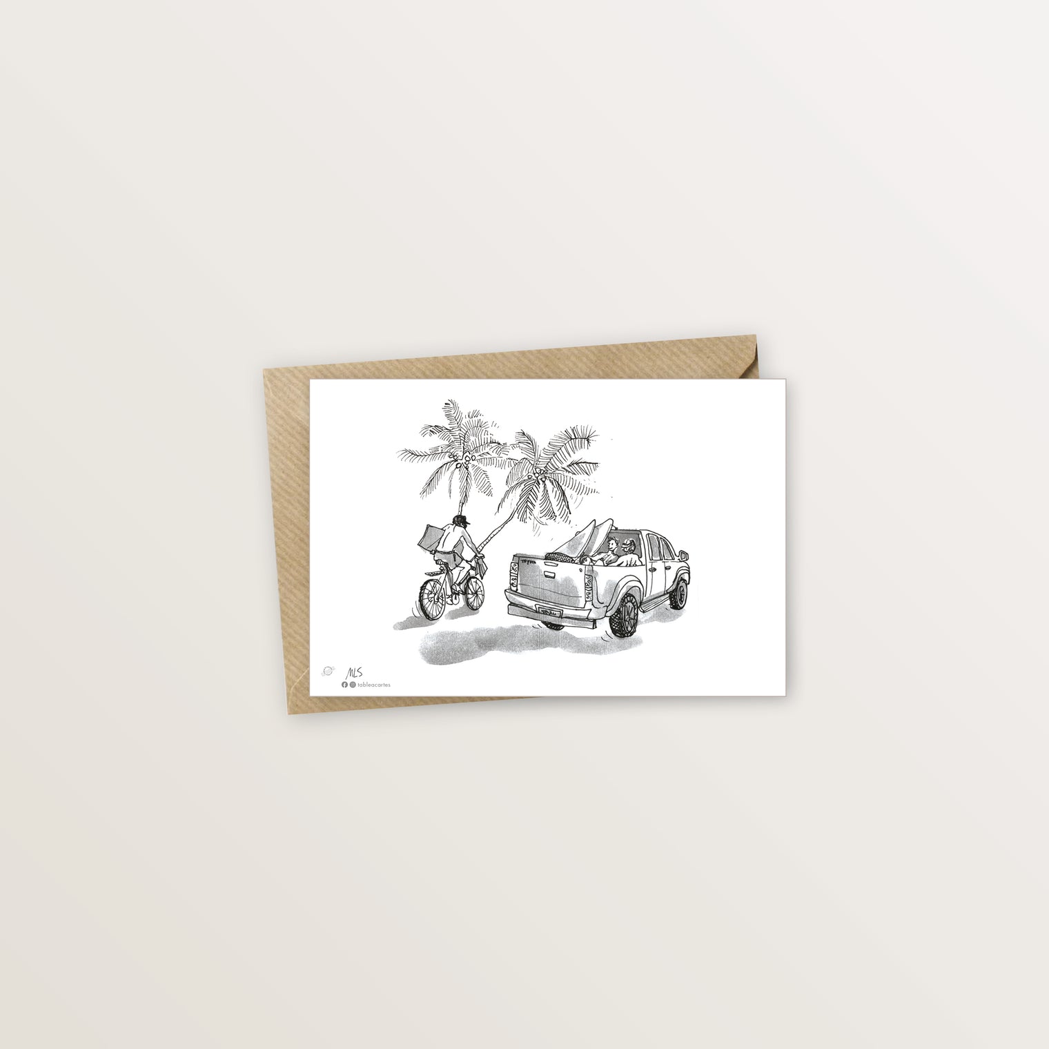 Carte postale Tahiti pick-up Teahupoo