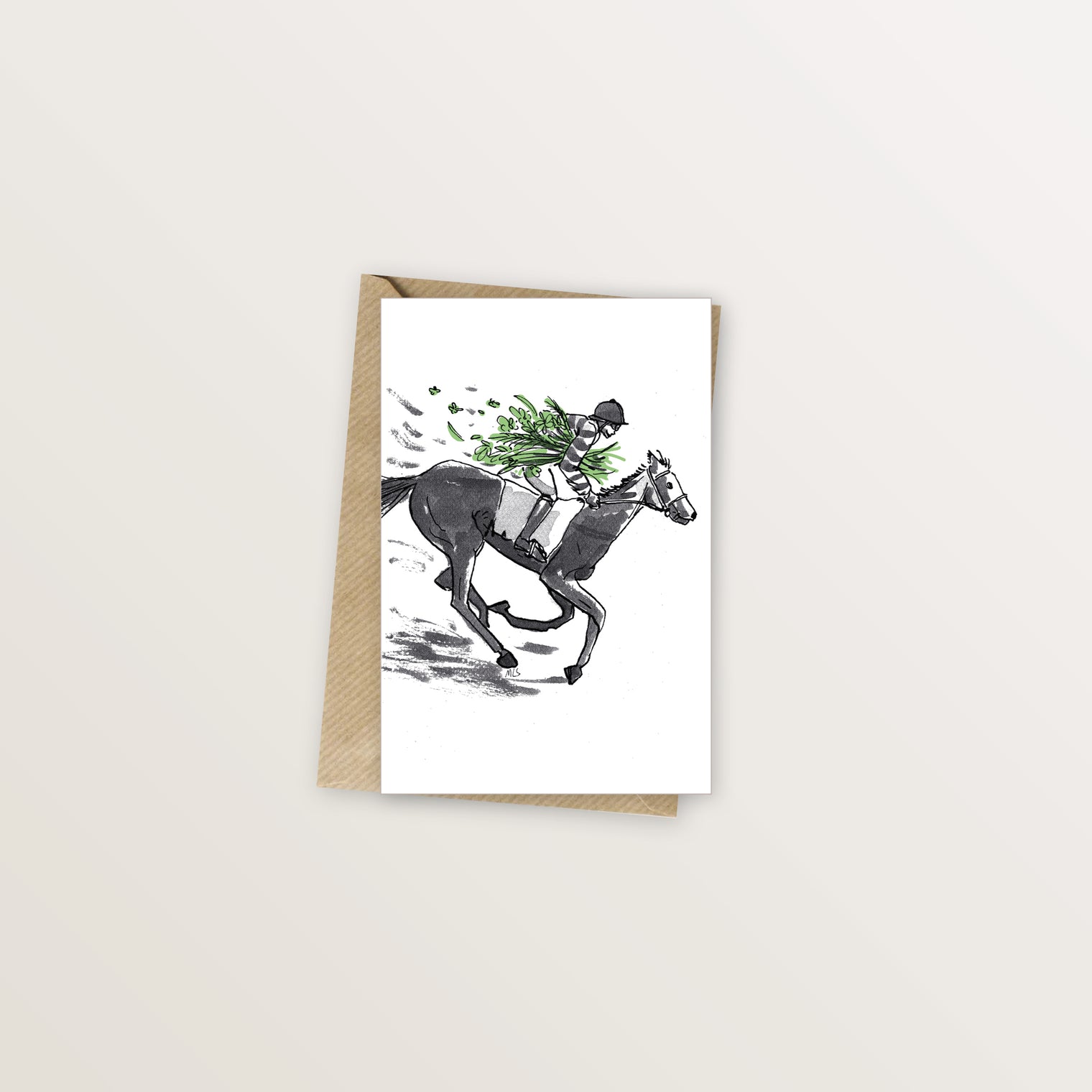 Carte postale anniversaire cavalier