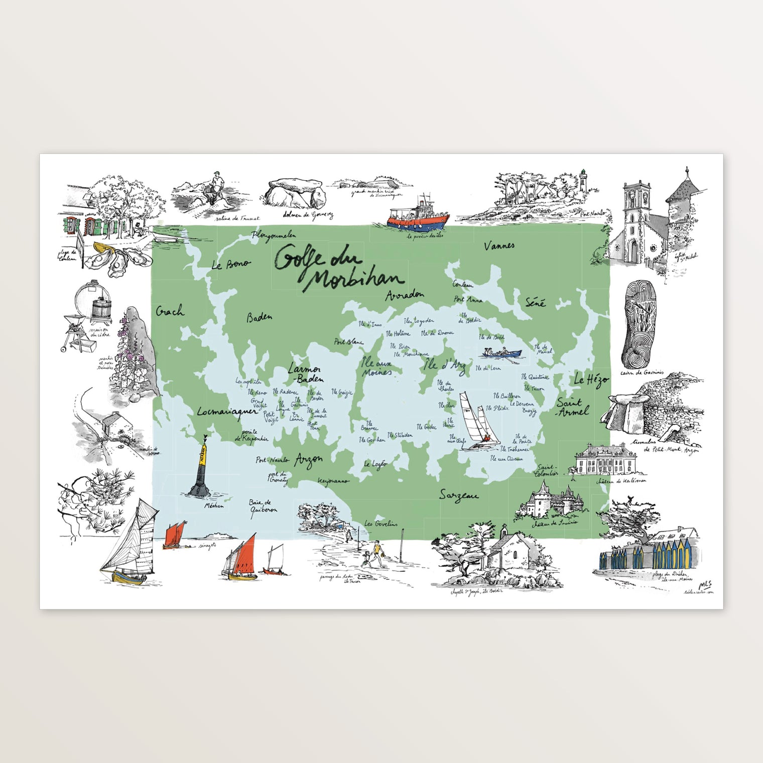 Golfe du Morbihan - Affiche 40 x 60 cm