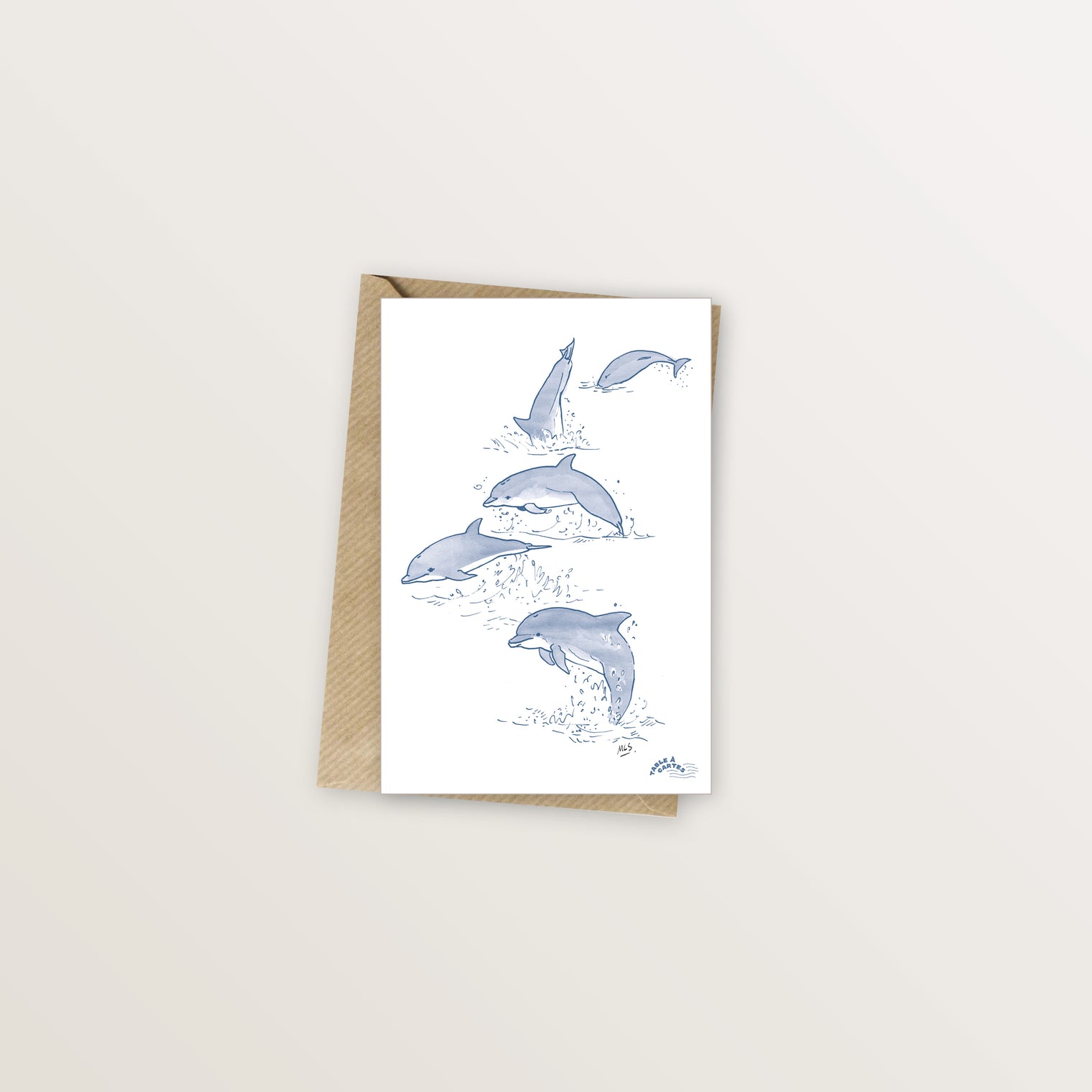 Carte postale decoupe dauphin 1