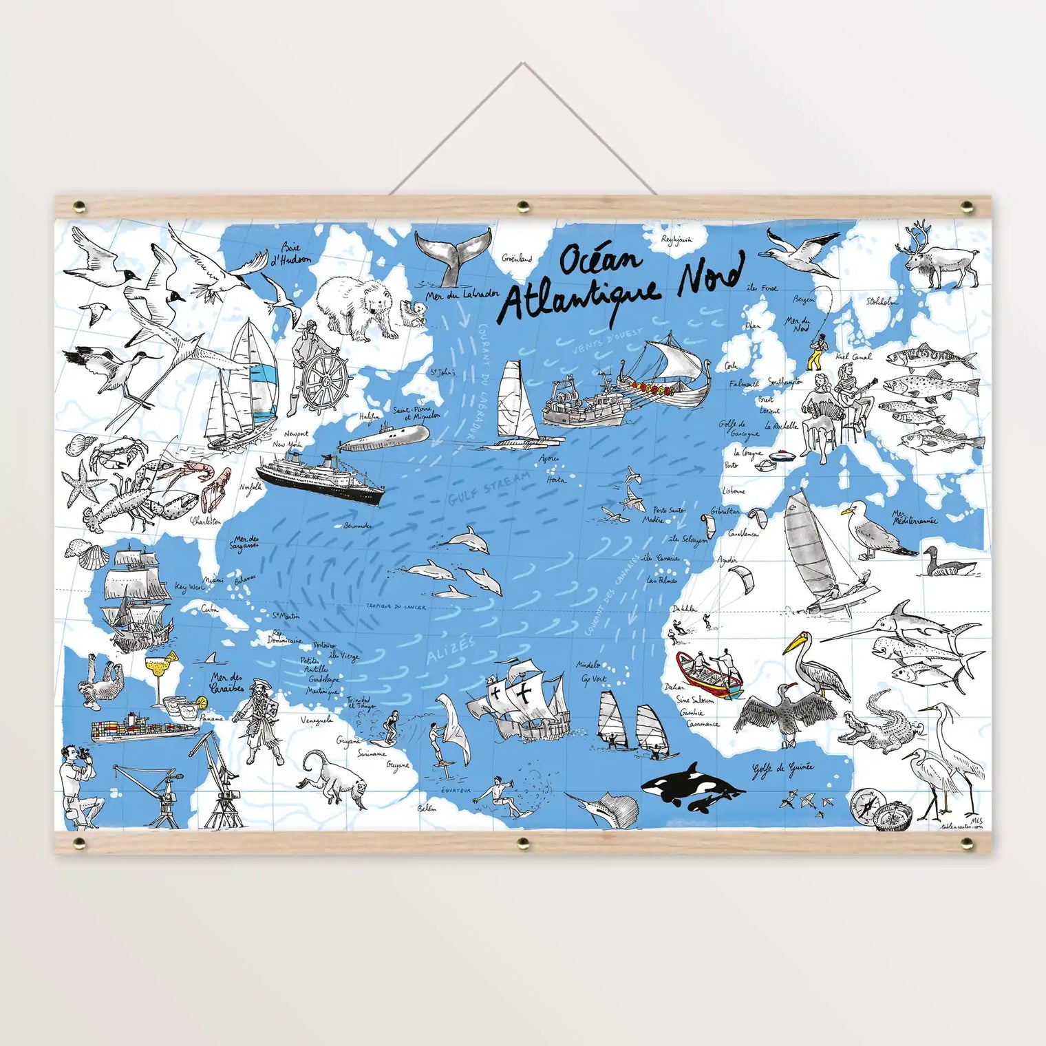 Atlantique Nord - Affiche 60 x 40 cm