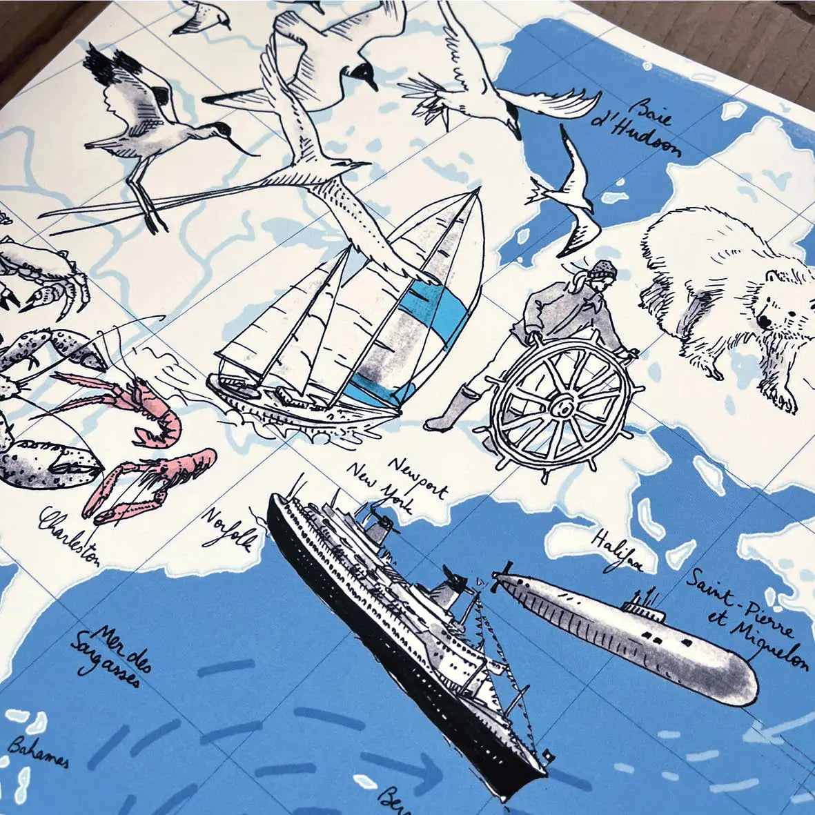 Atlantique Nord - Affiche 60 x 40 cm