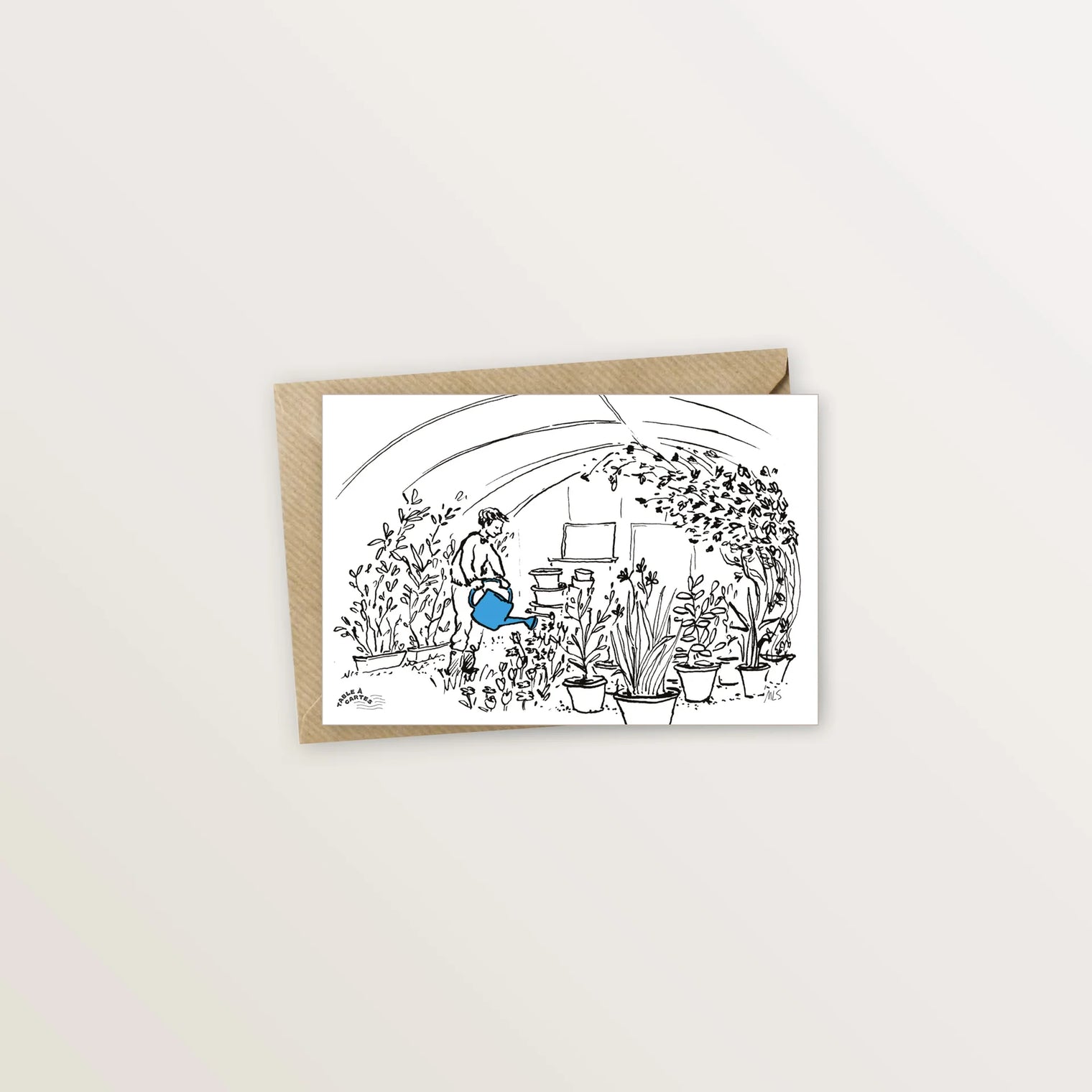 Carte postale - Dans la serre