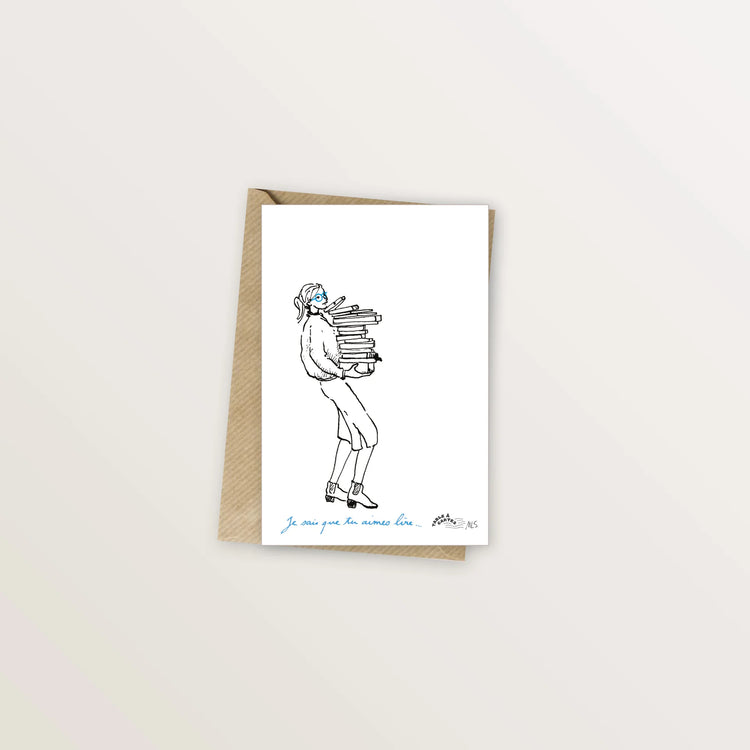 5 cartes postales : Les mots bleus