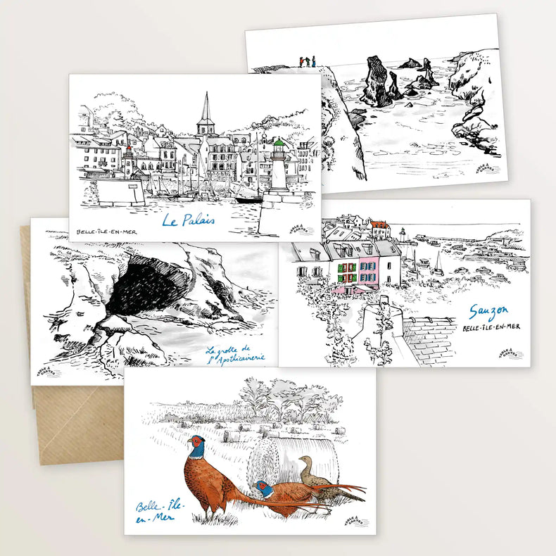 5 cartes postales pour revisiter Belle-Île-en-Mer