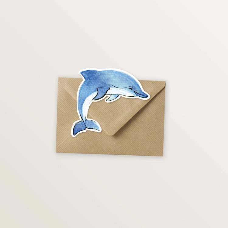 5 cartes, en forme d'animaux marins.