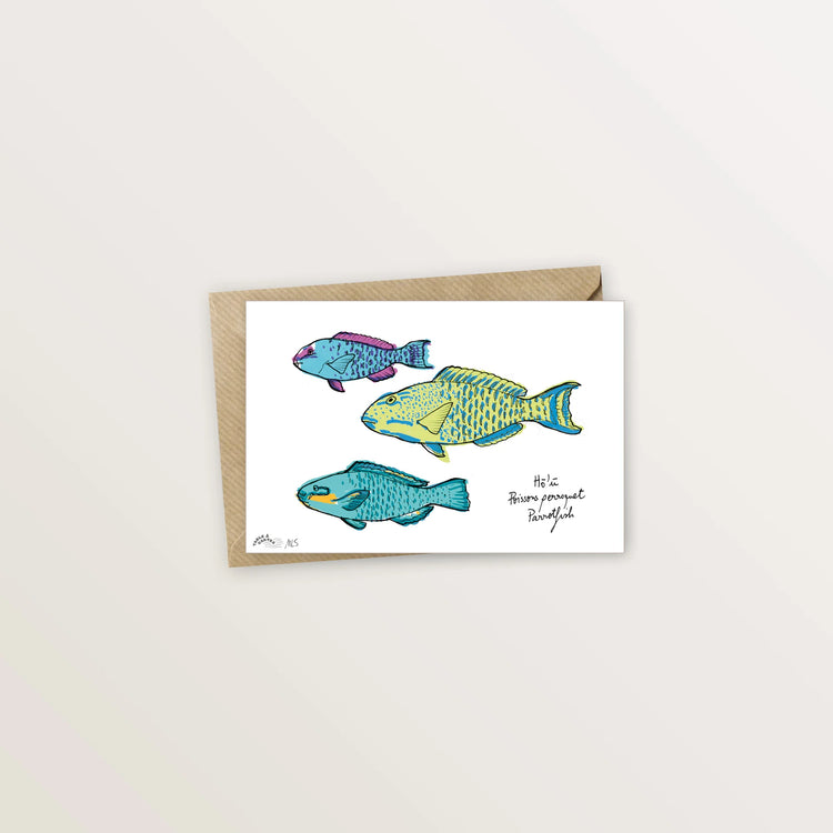 4 cartes postales animées : collection des poissons du lagon