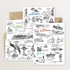 Carte postale lexique breton - Expressions - Table à cartes