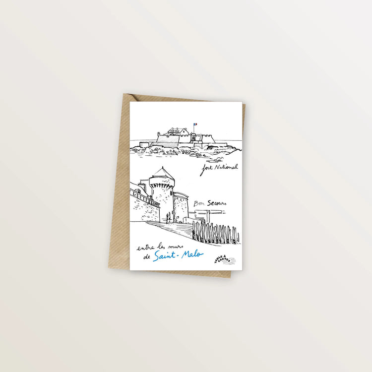 Carte postale Saint-Malo - Fort National et Piscine de Bon Secours