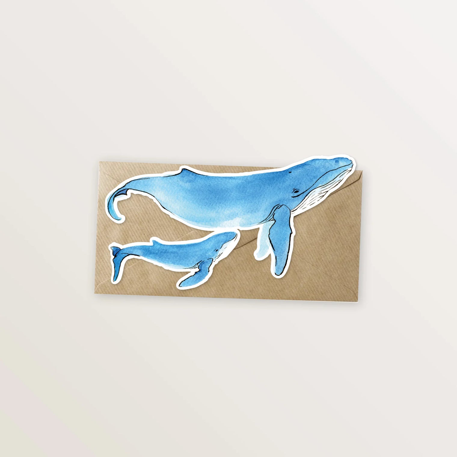 Carte silhouette - Baleine et baleineau