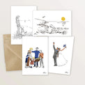 4 cartes postales pour les événements joyeux