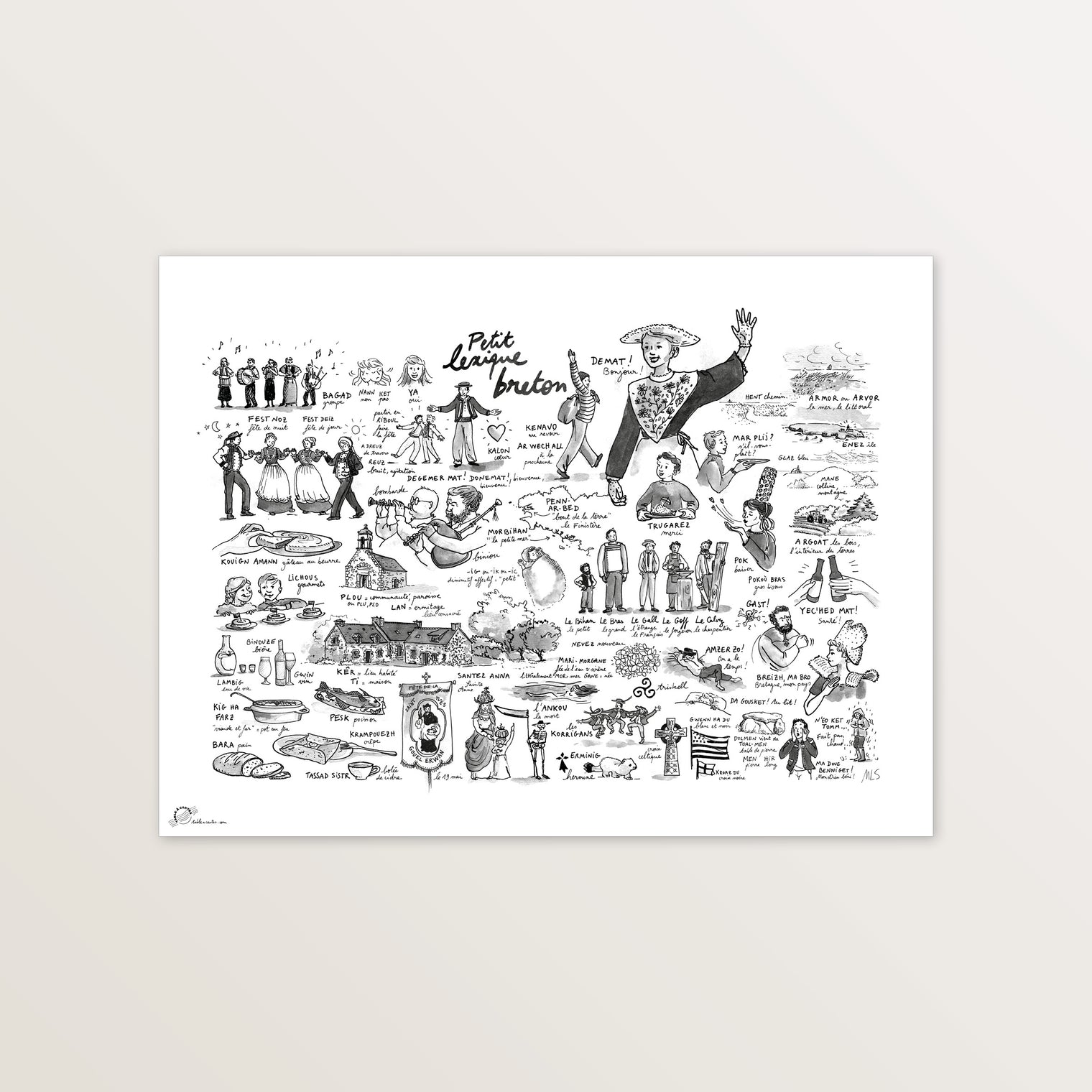 Lexique breton - Affiche 30 x 40 cm