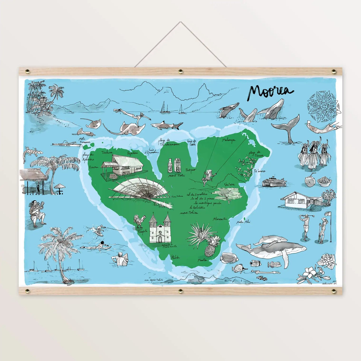 Ile de Moorea Affiche - 60 x 40 cm