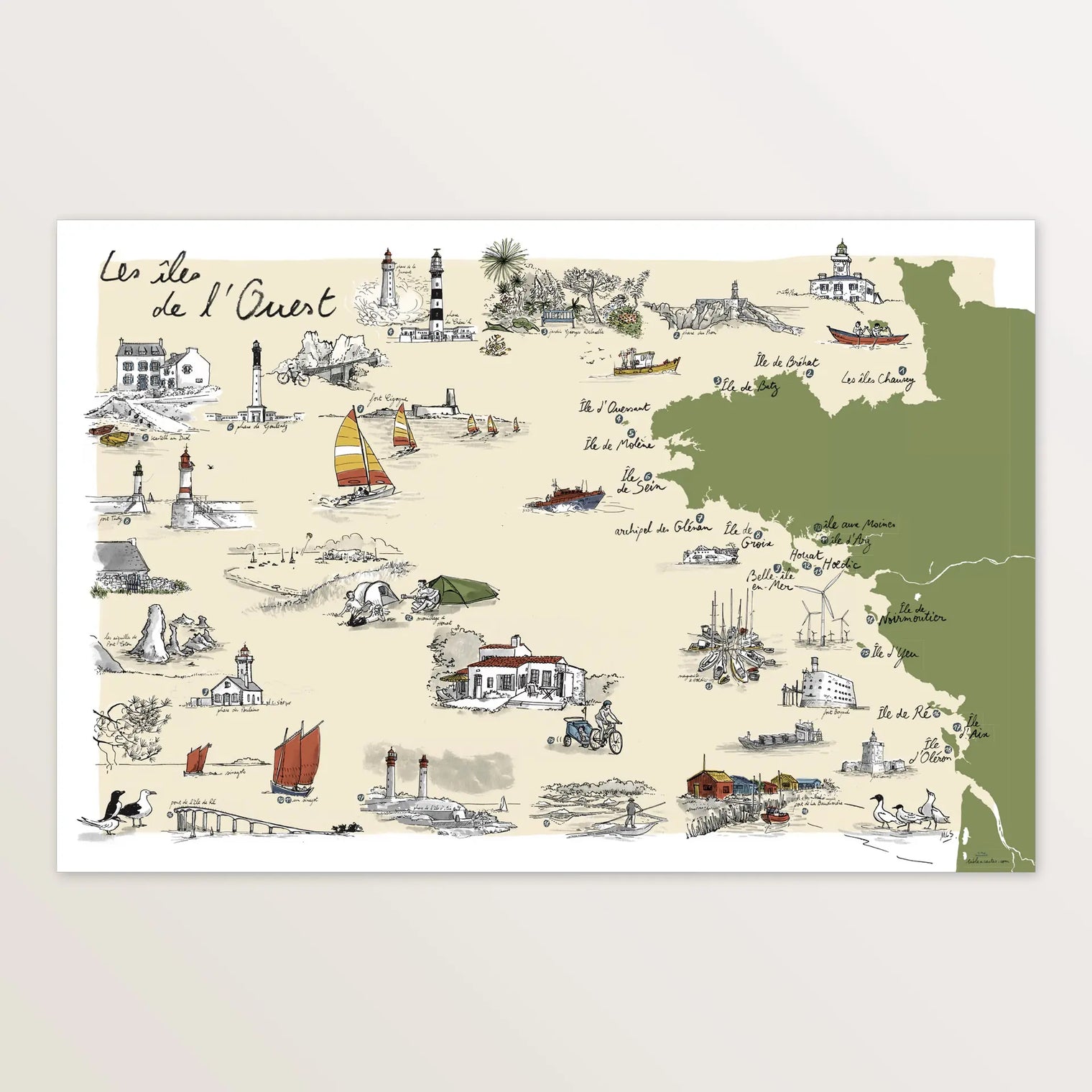 Les iles de l'Ouest - Affiche 60 x 40 cm