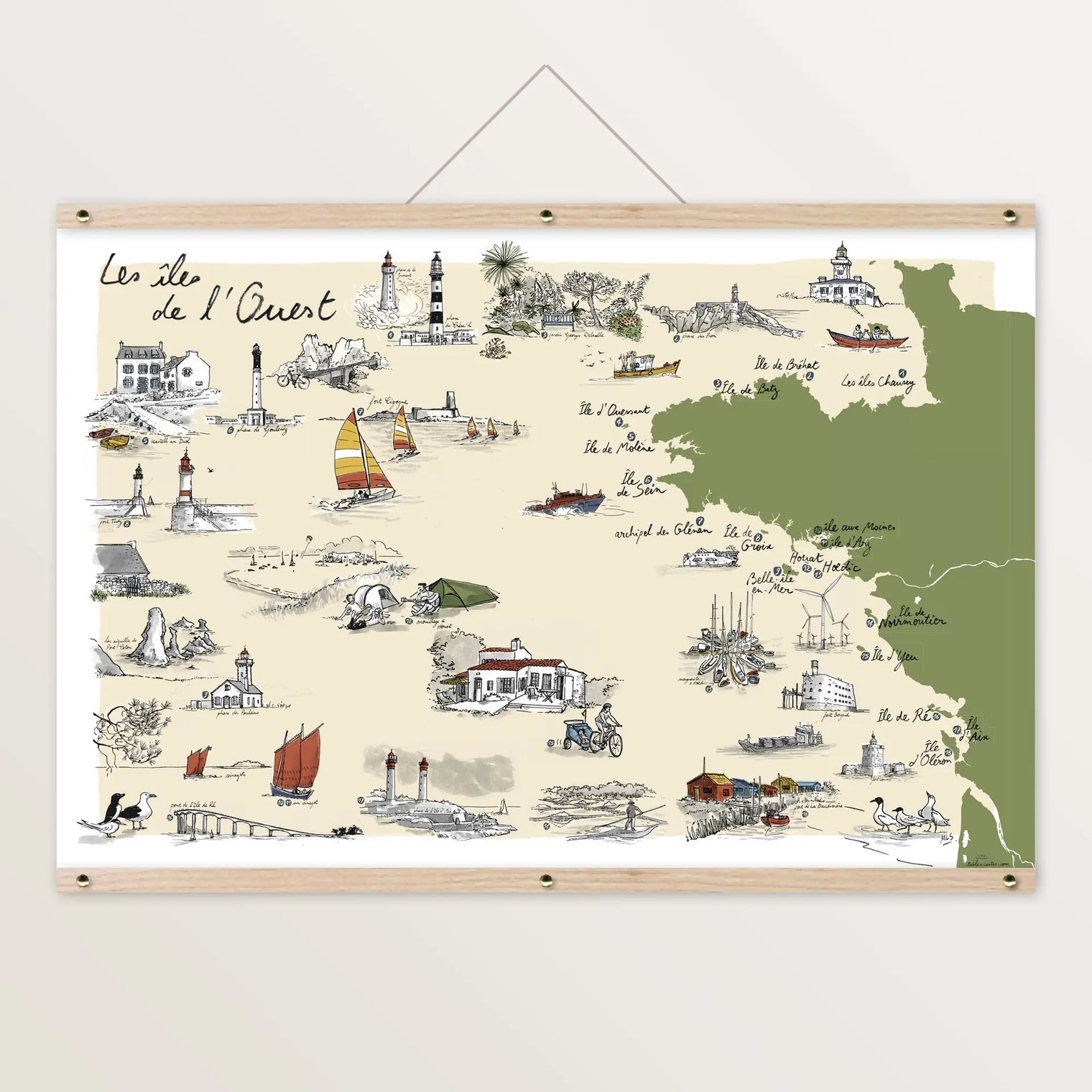 Les iles de l'Ouest - Affiche 60 x 40 cm