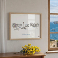 Les 4 communes de Belle Ile - Affiche 40 x 30 cm