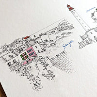 Les 4 communes de Belle Ile - Affiche 40 x 30 cm
