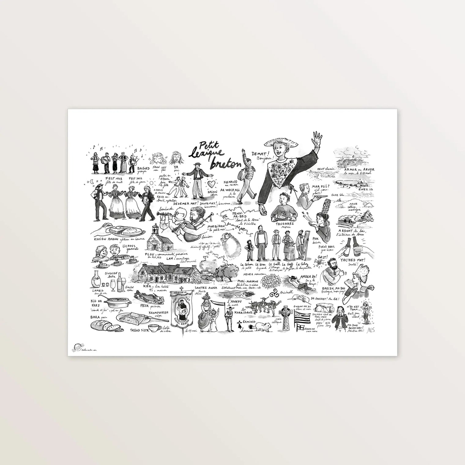 Lexique breton - Affiche 40 x 30 cm