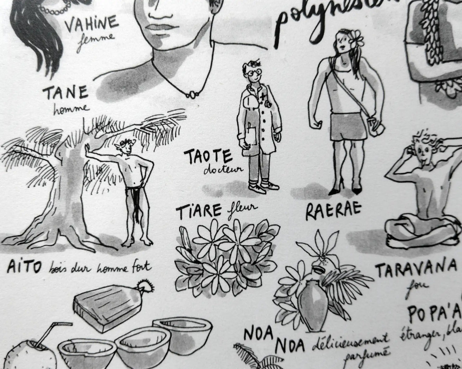 Lexique tahitien - Affiche 40 x 30 cm