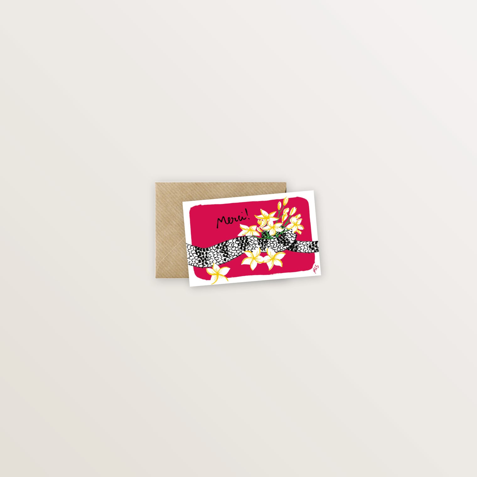Mini-carte Merci rose