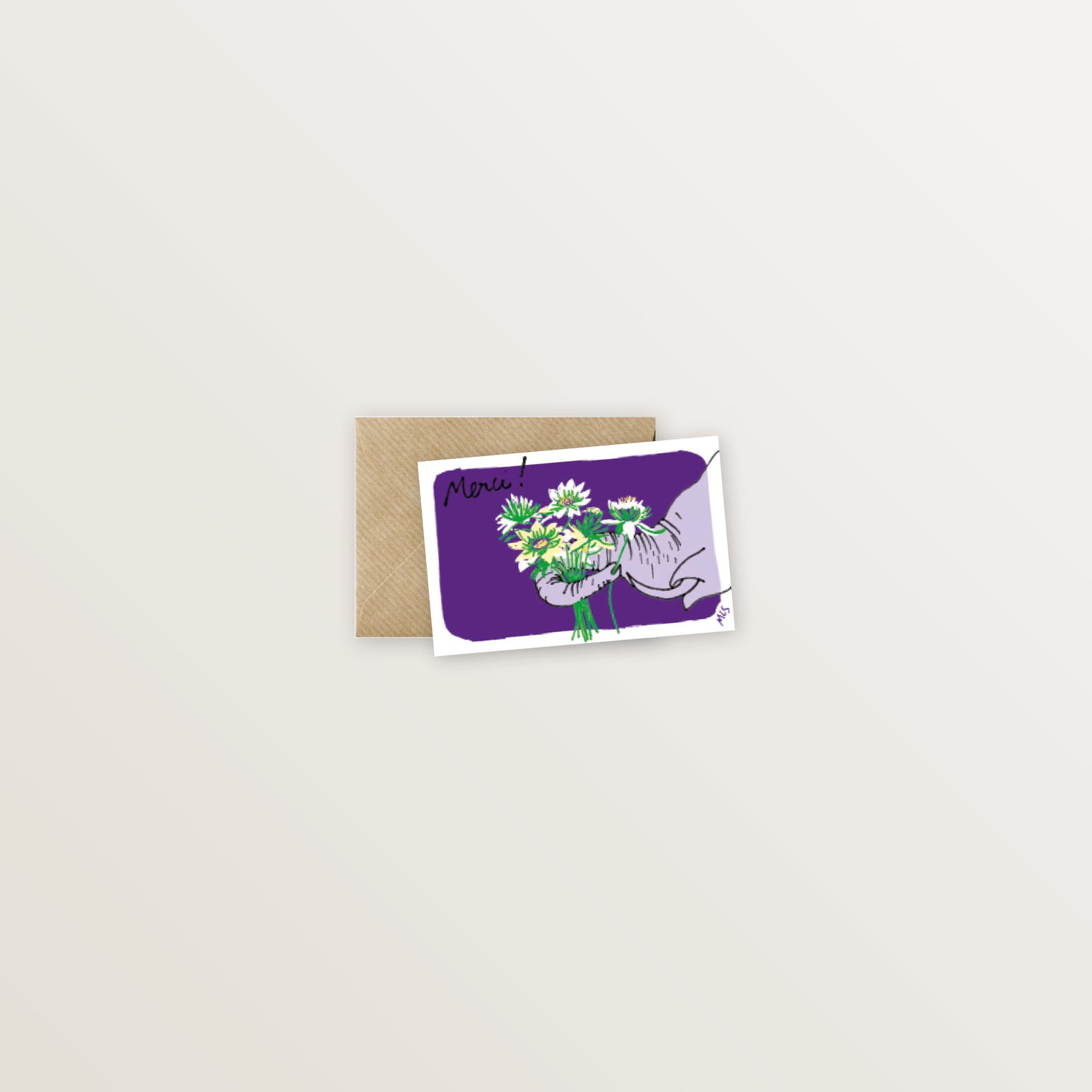 Mini-carte Merci violet