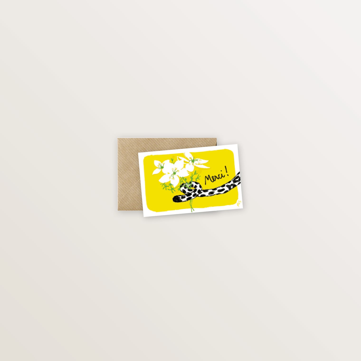 Mini-carte Merci jaune