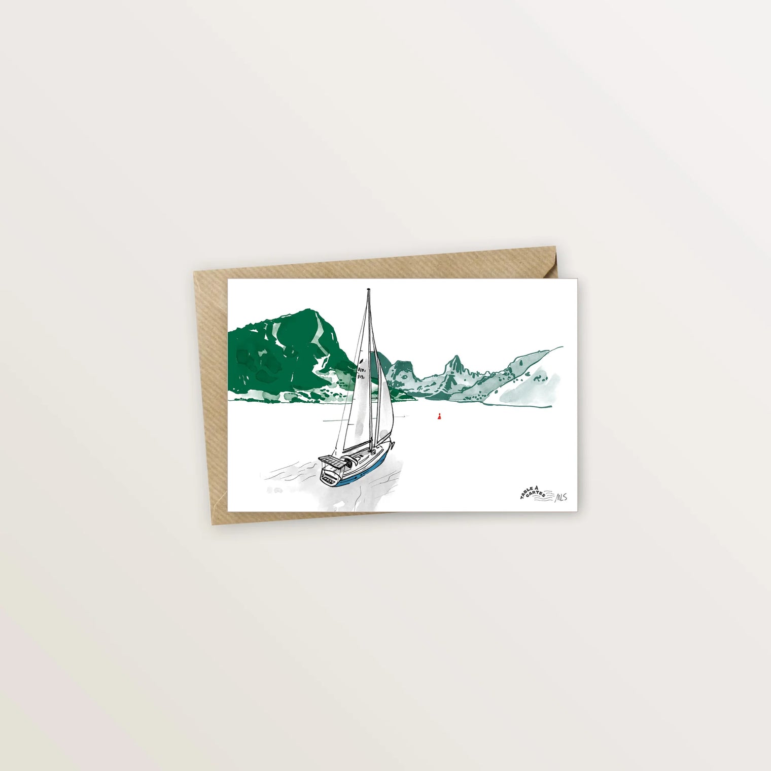 Carte postale Moorea - Bateau à Opunohu