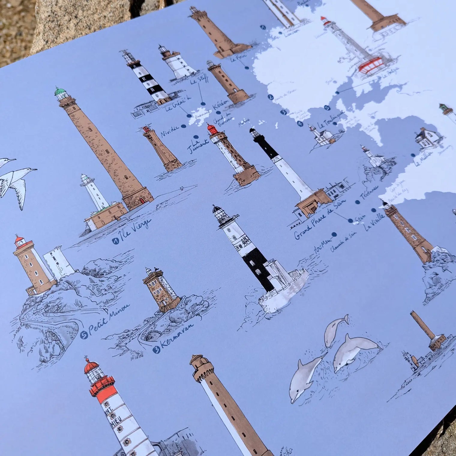Phares du Finistère - Affiche 60 x 40 cm