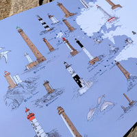 Phares du Finistère - Affiche 60 x 40 cm