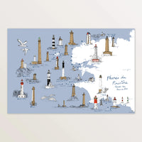 Phares du Finistère - Affiche 60 x 40 cm