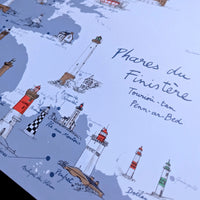 Phares du Finistère - Affiche 60 x 40 cm