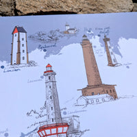 Phares du Finistère - Affiche 60 x 40 cm
